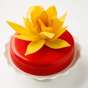 Flower Flame Strawberry Mousse Cake