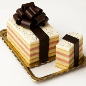 White Ribbon Forest Cake